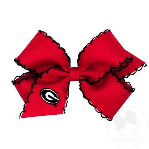 Medium Georgia Moonstitch Embroidered Hair Bow - GEORGIA | Wee Ones Hair Bows & Accessories