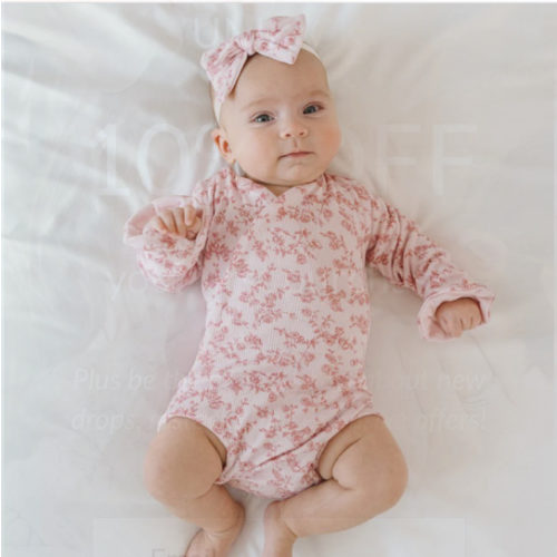 RUFFLE CUFF LONG SLEEVE WINGED BODYSUIT