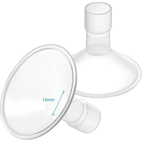 15mm Shields Compatible with Medela Breast Pump- PersonalFit, Freestyle, Harmony, Maxi, Flex Lansinoh Pump-SignaturePro SmartPump Manual Replace Medela Parts Lansinoh Accessories Flanges
