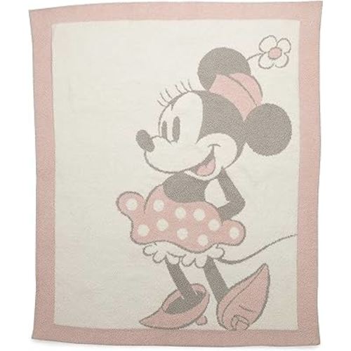 Barefoot Dreams CozyChic Vintage Minnie Mouse Baby Blanket Dusty Rose Multi One Size