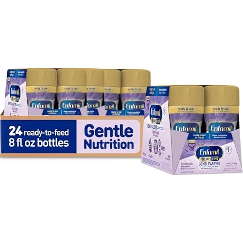 Enfamil NeuroPro Gentlease Ready-to-Feed with Smaller Proteins for Easy Digestion,Brain Supporting DHA, HuMO6* Blend, Baby Formula for easing Fussiness, Gas, Spit-up in 24hrs, 8 Fl Oz (6 ct), 4 Pack