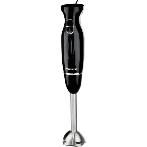 OVENTE Electric Immersion Hand Blender 300 Watt 2 Mixing Speed with Stainless Steel Blades, Powerful Portable Easy Control Grip Stick Mixer Perfect for Smoothies, Puree Baby Food & Soup, Black HS560B