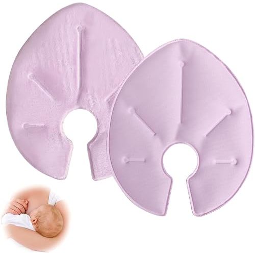 Lot de 2 compresses de glace pour le sein chaud et froid pour soulager la douleur et l'allaitement, coussinets de refroidissement réutilisables en gel pour engorgement, gonflement, récupération