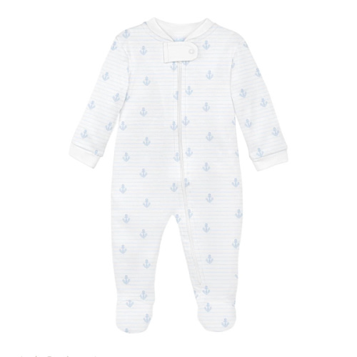 Anchors & Stripes Zipper Footie