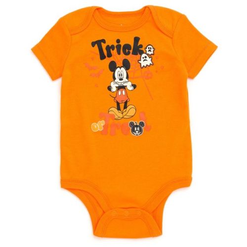 Disney Mickey Mouse Halloween Newborn Baby Boys Bodysuit Boy's Orange Trick Or Treat Newborn