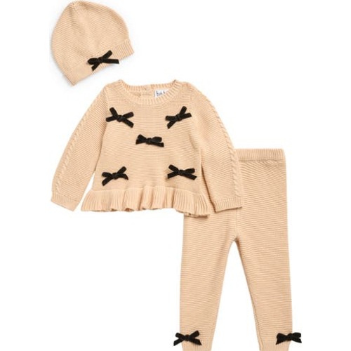 Bow Sweater, Leggings & Hat Set