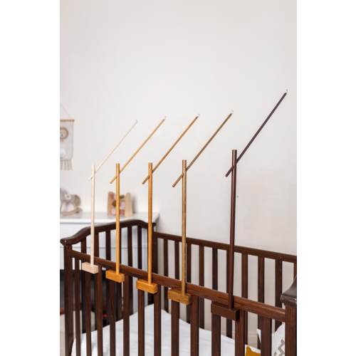 Brown Wood Baby Crib Mobile Hanger Arm