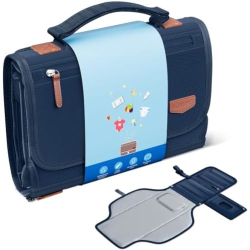 Alatino Portable Diaper Changing Pad, Wipe Clean, Large 25x22,Royal Blue
