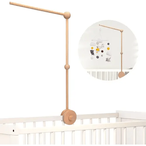 Baby Crib Mobile Arm,VKP Wooden Mobile Arm for Crib Mobile Hanger for Crib Baby Girl Nursery Decor (Wood)