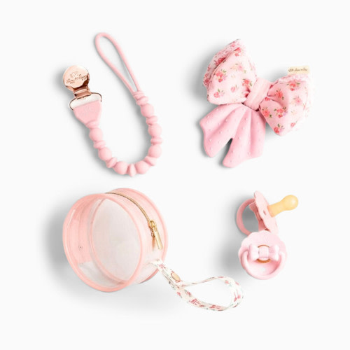 Itzy Ritzy Teether and Pacifier Gift Set - Ribbons & Roses, 0m -3m+