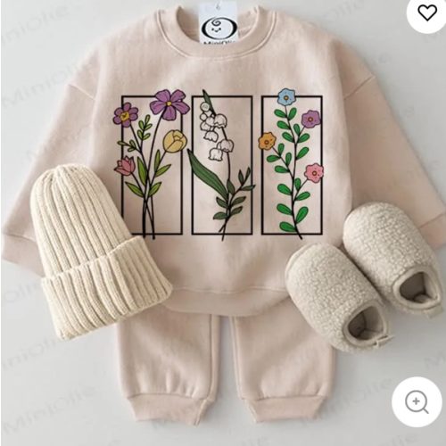 Baby Wildflowers 2-piece Beige Set – MiniOlie