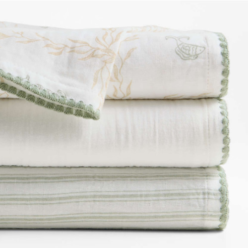 Frankie Seascape Green Baby Swaddle Set by Jake Arnold