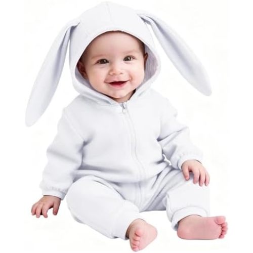 Baby Toddler Boys Clothes Unisex Cute Bunny Long Sleeves Zipper Romper