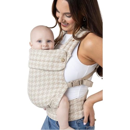 Mabē Monarch Ergonomic Baby Carrier – Premium Cotton Soft Structured Newborn to Toddler Carrier with Hip-Healthy Design, 3 Carry Positions (7-35lbs), Lightweight & Breathable, (Houndstooth)