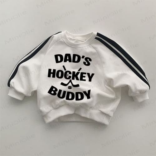 DADDY’S HOCKEY BUDDY Baby White Sweatshirt