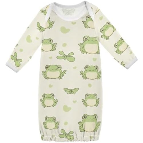Baby Girls Boys Sleeper Gown Popcorn Buckets Long Sleeve Nightgown for Newborn 0-12 Months