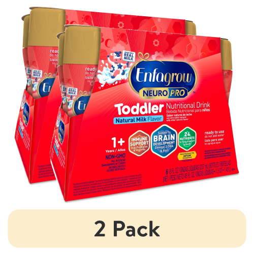 (2 pack) Enfagrow NeuroPro Toddler Nutritional Drink, Try Our Brain-Supporting Trio, Ready to Use, 8 Fl Oz Bottle, 6 Count