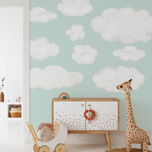 Nursery Wall Decals Fluffy Clouds Boho Classroom Decor Cloud Wall Stickers Baby Shower Gift Gender Neutral Kids Room Decoration - WB083