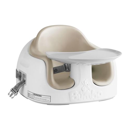 Bumbo 3-in-1 Multi-Seat for 6 to 36 Months, Travel Baby Feeding & Play Floor Seat, All-in-One Portable Booster with Tray & Toddler High Chair, Taupe