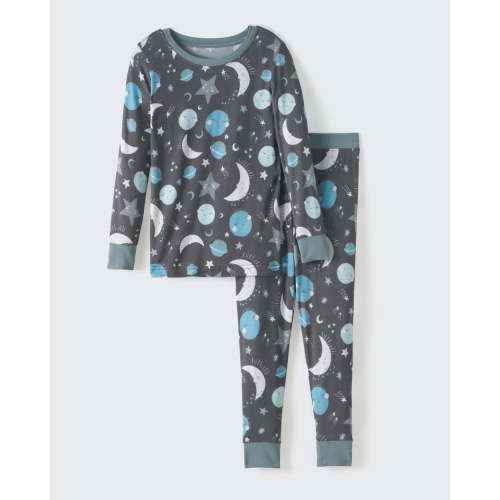 Blue To the Moon & Back Two-Piece Pajama Set
