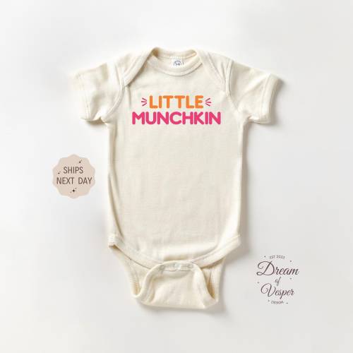 Little Munchkin Baby Outfit - Cute Donut Bodysuit - Funny Food Baby Outfit - Retro Baby Outfit - Newborn Baby Gift - Natural Baby Clothes