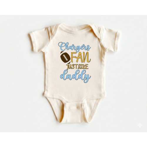 Chargers Baby Onesie®, New Baby Shirt, Baby Shower Gift, Chargers Baby Natural Tee, Infant T-Shirt, Newborn Shirt, Chargers Newborn Outfit