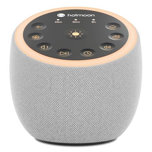 Hotmoon Sound Machine for Sleep, Cocoon 2, 40 Sounds, Dual-Speaker, Plug in | White Green Pink Brown Noise Machine for Sleeping Adults Office Privacy Baby Dogs, 4 Timers, 8 Night Light, Rain Noise Maker