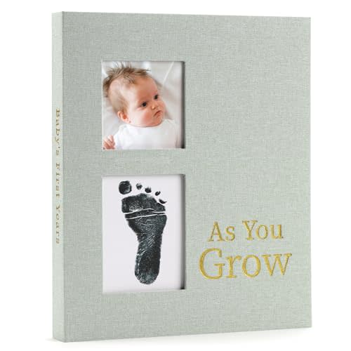 Keepsake Memory Book for Baby Boys or Girls, Timeless First 5 Year Baby Book, A Milestone Book to Record Every Event from Birth to Age 5 Gender Neutral Journal Scrapbook Photo Album (Sage Green)