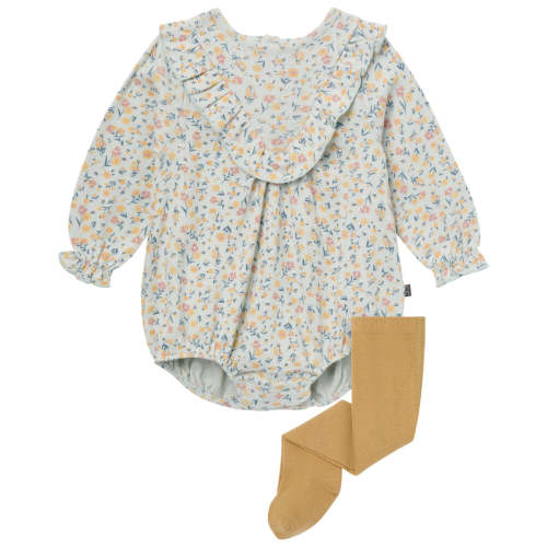 2-Piece Baby Girls Tiny Floral Bubble Romper Bubble Romper and Tights – Gerber Childrenswear