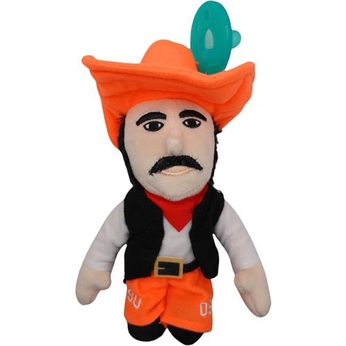 Gamezies Baby Boy and Girl Silicone Pacifier with College Mascot Stuffed Toy Plush, Collegiately Licensed, Pistol Pete, Oklahoma State University CPSIA Tested, BPA-Free 0-6 Months
