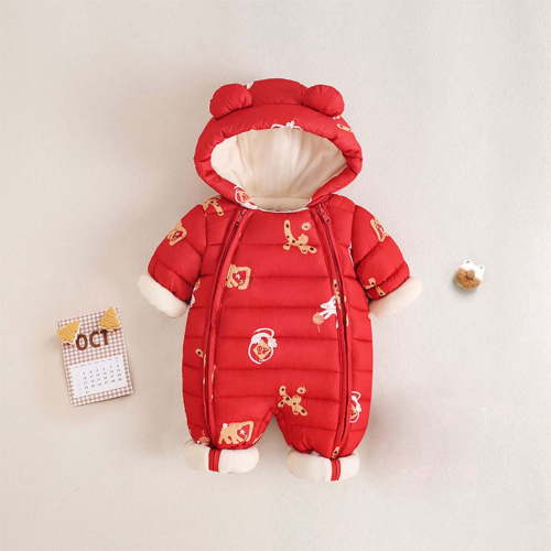 WENXIAOO Baby Snowsuit Puffer Romper Hooded Coat for Baby Girls' Clothing Solid Cute Printed Warm Windproof Baby Coat - Walmart.ca