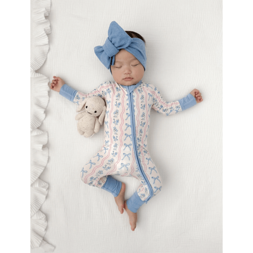 Amelia Bow Zipper Romper Pajamas