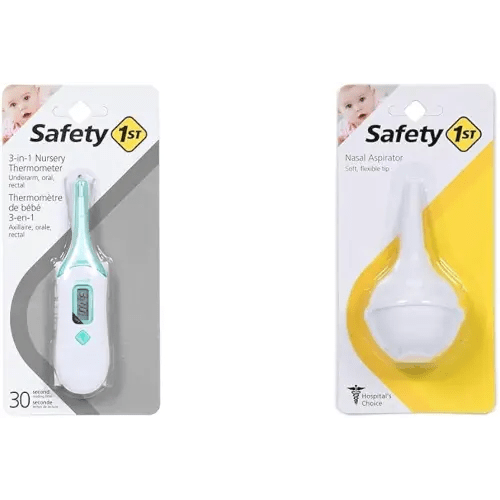 Safety 1st 3-in-1 Nursery Thermometer, Analog & Nasal Aspirator, White, One Size