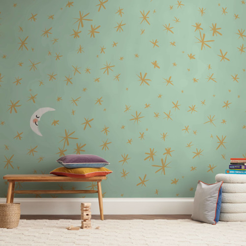 Good Night Moon and Stars Children's Wall Mural by Patrice Horvath