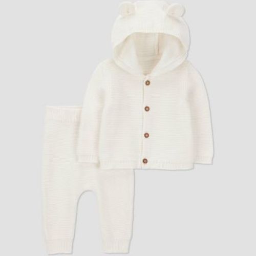 Carter's Just One You® Baby 2pc Hooded Bear Sweater and Jogger Pants Set - Cream Newborn