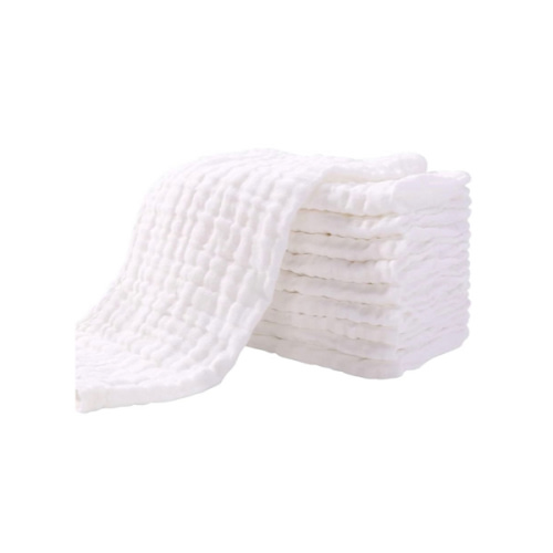 Yoofoss Muslin Burp Cloths for Baby 10 Pack 100% Organic Cotton Baby Washcloths for Boys Girls Large 20''X10'' Super Soft and Absorbent White