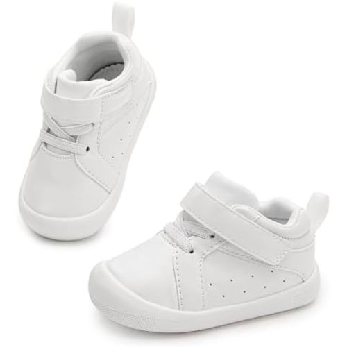 Baby Shoes Boys Girls First Walking Shoes Wide Barefoot Zero Drop Infant First Walkers Lightweight Nonslip Soft High Top Toddler Sneakers for 6-24 Months