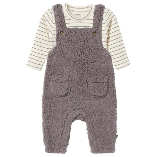 2-Piece Baby Neutral Medium Gray Microplush Overalls – Gerber Childrenswear