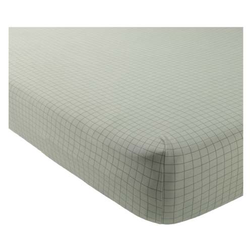 Quincy Mae Sage Grid Bamboo Crib Sheet
