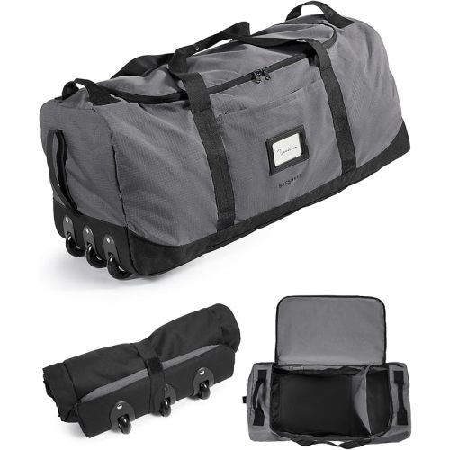 BAGSMART 83L Foldable Travel Bag, Large Duffle Bag for Travel, Weekender Duffel Luggage Bag for Sport College Camping, Water Resistant, Dark Gray