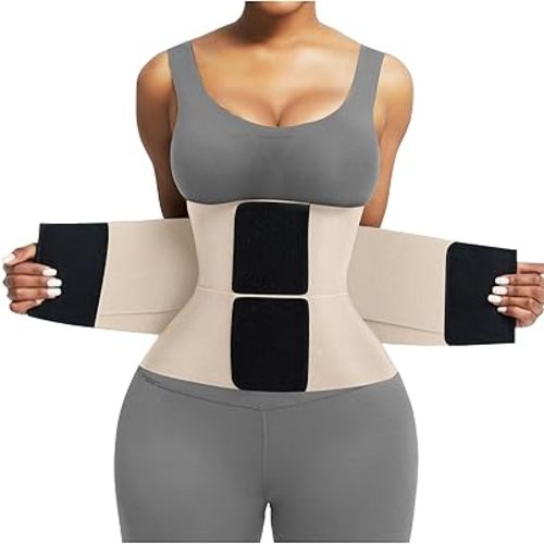 FeelinGirl Waist Trainer Belt Waist Cincher Trimmer Ab Belt Tummy Control Body Shaper with Triple Wrap Women and Men