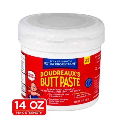 Boudreaux's Butt Paste Maximum Strength Diaper Rash Ointment Jar - 14oz