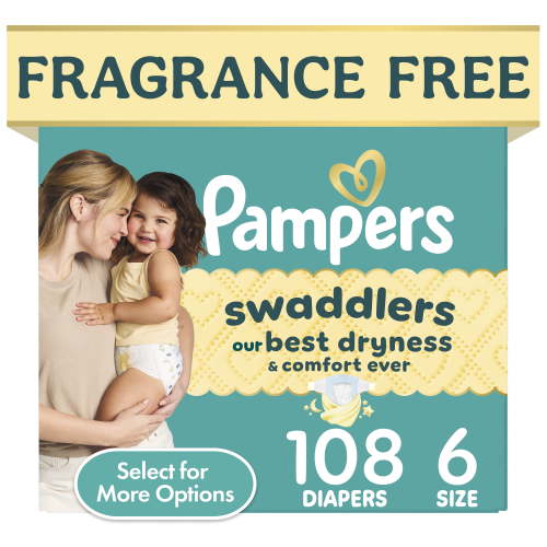 Free Shipping! Pampers Baby Diapers Size 6 108 Count with LeakGuard and Wetness Indicator