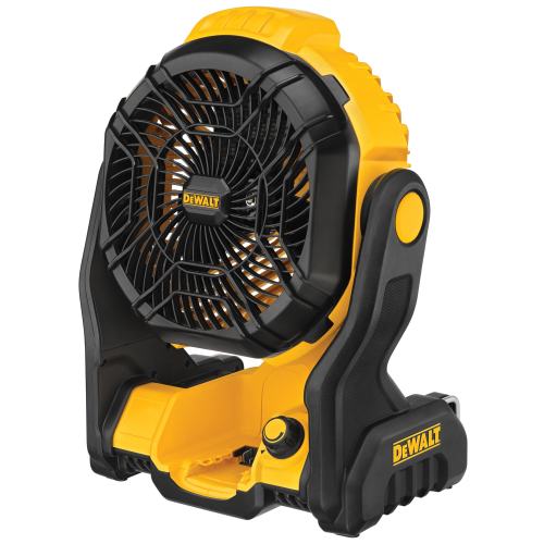 DEWALT 8-in 20 -Volt 3 -Speed Indoor/Outdoor Yellow Jobsite Fan Charger Not Included