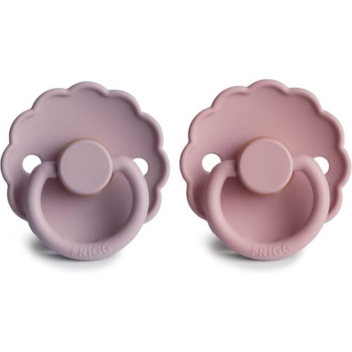 Amazon.com : FRIGG Daisy Natural Rubber Baby Pacifier | Made in Denmark | BPA-Free (Baby Pink/Soft Lilac, 6-18 Months) 2-Pack : Baby