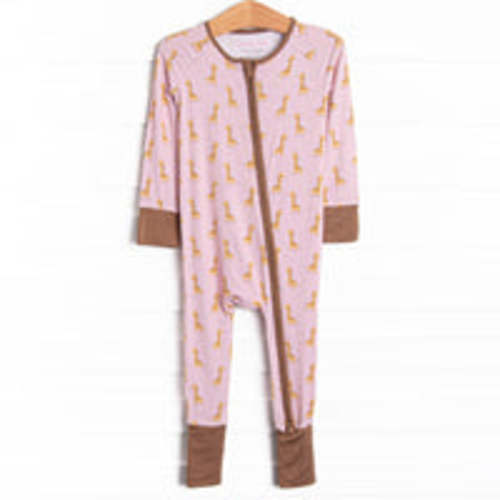 Giraffe Giant Bamboo Zippy Pajama, Pink – Stitchy Fish