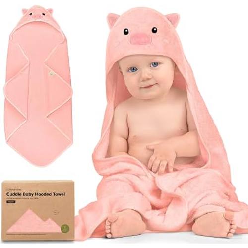 KeaBabies Hooded Baby Towel (Piglet, 35x35)