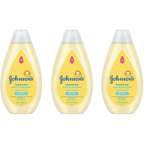 Johnson's Head-To-Toe Gentle Tear-Free Baby & Newborn Wash & Shampoo, Sulfate-, Paraben- Phthalate- & Dye-Free, Hypoallergenic Wash for Sensitive Skin & Hair, 3 x 16.9 fl. Oz (Amazon Exclusive) - Wash & Shampoo (Pack of 3)