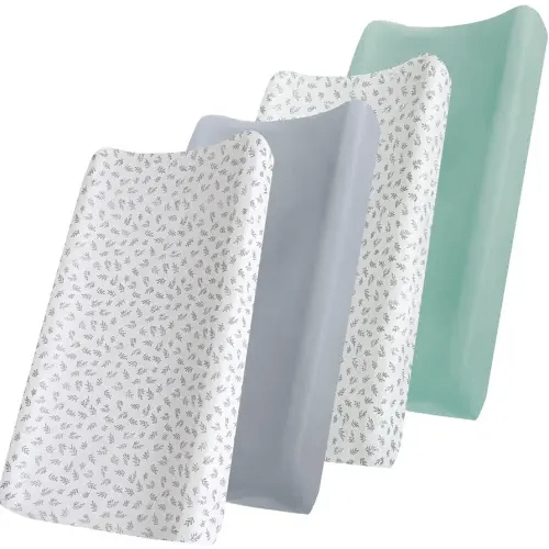 Changing Pad Cover, Diaper Changing Pad Covers 4 Pack, Fitted Baby Changing Table Sheets for 32''×16'' Change Table Pad, Cradle & Bassinet Sheets for Boys & Girls, Soft & Breathable