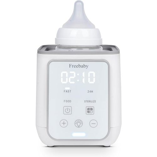 Freebaby Bottle Warmer,Fast Baby Bottle Warmer for Breast Milk & Formula, Accurate Temperature Control,Milk Warmer for All Bottles, Easy to use,24H Keep, Thawing, Sterilizing & Food Heating（Gray）